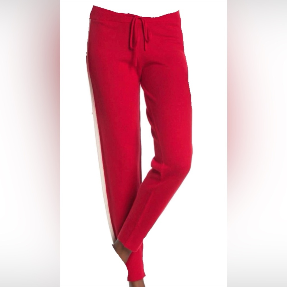 Spiritual Gangster Wool Cashmere Stripe Sweater Joggers Red White Size L